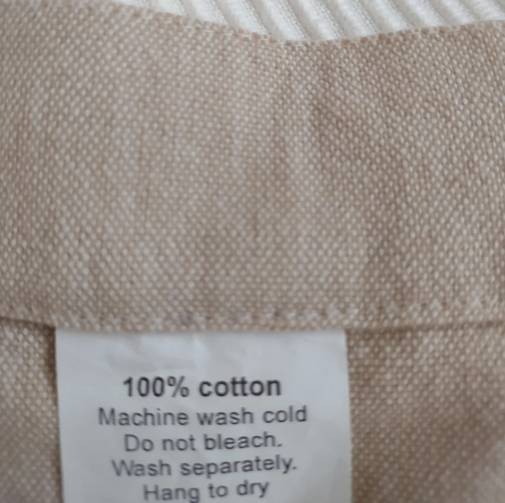 Cotton textured stripes shower curtain